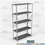 Open Shelving 48x18x87 | 6 Shelves Heavy-Duty Steel Shelving F5711-18 Hallowell