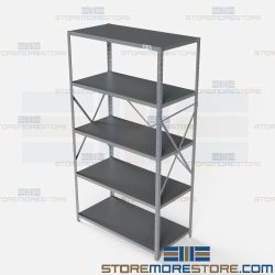 Open Shelving 48x24x87 | 5 Shelves Heavy-Duty Steel Shelving F5710-24 Hallowell