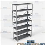 Open Shelving 48x18x87 | 7 Shelves Medium-Duty Steel Shelving F4712-18 Hallowell