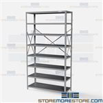 Open Shelving 48x18x87 | 8 Shelves Heavy-Duty Steel Shelving F5713-18 Hallowell
