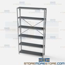 Open Shelving 48x12x87 | 6 Shelves Extra Heavy-Duty Steel Shelving F7711-12 Hallowell