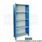 Closed Shelving H-Post 36x24x123 | 5 Shelves Extra Heavy-Duty Steel Hallowell