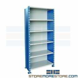 Closed Shelving H-Post 36x24x123 | 6 Shelves Extra Heavy-Duty Steel Hallowell