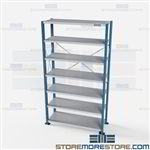 Open Shelving H-Post 48x18x87 | 7 Shelves Heavy-Duty Steel Hallowell