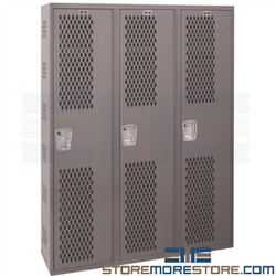 Ventilated Welded Steel Lockers Vented Wardrobe Storage Hallowell HWBA212-111HG