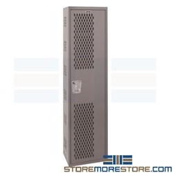 Welded Ventilated Lockers Heavy-Duty Steel Diamond Mesh Hallowell HWBA282-1HG