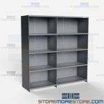 Closed Shelving 86x24x87 | Beaded Post 5 Shelves Heavy Duty Steel Hallowell-List