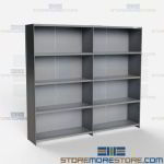 Closed Shelving 98x24x87 | Beaded Post 5 Shelves Heavy Duty Steel Hallowell-List