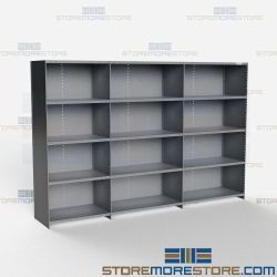 Closed Shelving 134x24x87 | Beaded Post 5 Shelves Extra Heavy Steel Hallowell-List