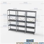 Open Shelving 108x18x87 | 5 Shelves Extra Heavy-Duty Steel Shelving Hallowell List