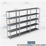 Open Shelving 132x18x87 | 5 Shelves Extra Heavy-Duty Steel Shelving Hallowell List