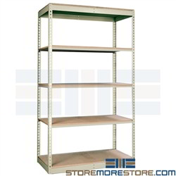 boltless commercial shelving compatable with Penco Rivetier z-line wire decking wood decking rivet