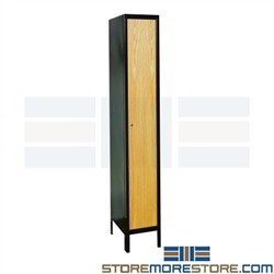 Wood Lockers Metal Frames Single-Tier Full Height