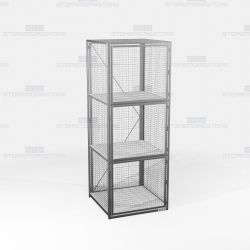 Three-Tier Visible Gear Lockers Wire Mesh Cabinet Ventilated Storage Cubbies