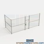 Two-Wall Galvanized Security Fencing Inplant Hinged Door Walls