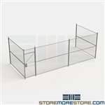 2-Wall Galvanized Security Partitions Steel Hinged Door Gates