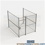 Three-Wall Galvanized Data Center Security Partitions Metal Secure Fences