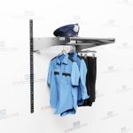 Adjustable Hanging Uniform Rack Police Wall Mount Storage Shelves Hangers