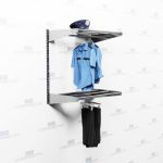 Hanging Rod Hat Garment Wall Rack Combo Uniforms Adjustable Shelves Storage