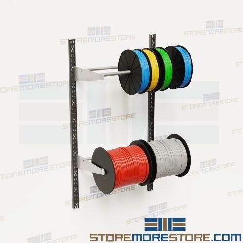 Wire Reel Storage Rack Cable Spool Organizer Shelves Adjustable Rod Levels