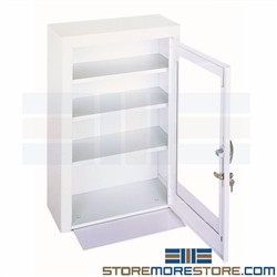 medicine safety cabinet, locking metal door, emergency supplies storage, durham, 518-43-md