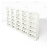 Laminate Shelving Row 15 Foot Wall Bookcases 6 Storage Levels Numerous Colors