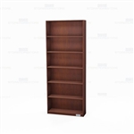 Veneer Bookcase Shelving Oak Wood Library Storage 84" High Freestanding 12" Deep