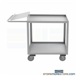 Stainless Order Picking Cart 2 Shelves 18x30 Tray Solid Welded Heavy Duty Cart