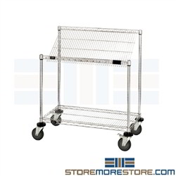 Wire Cart Sloped Shelf Mobile Rolling Workstation Storage Rack Quantum M2436SL34C