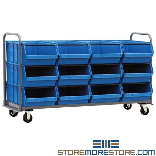 Large Mobile Storage Bins Parts Containers Transport Cart Quantum  MTT-3078-743