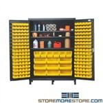 Huge Industrial Bin Storage Cabinet Steel Shelves Adjustable Quantum QSC-60S