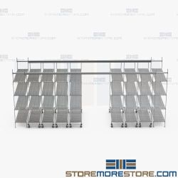 Mobile Storage Wire Shelving Top Track Racks Computer Supplies SMS-TT-2472-16-4