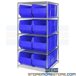 Huge Plastic Bins Shelves Wire Racks Storage Totes 36" Long Containers Quantum