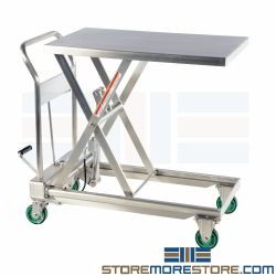 Stainless Medical Lift Table Cart Pharmaceutical Hydraulic Scissor Lift Cleanroom