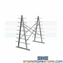 A-Frame Pipe Bar Rack Cantilever Storage Shelves Angle Iron Steel Tubing Vestil