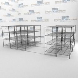 Movable Aisle Wire Shelving Rolling Hi-Density Wire Shelving Rolling Wire Shelves