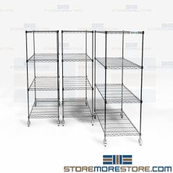 Black Wire Slide Out Storage Racks Compact Shelving Saves Floor Space Buy Online