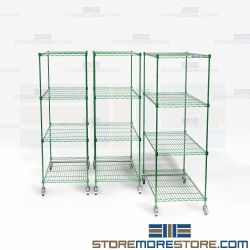 Sanitary Slide-out Mobile Wire Racks Maximize Space Storage Shelves Fast Delivery