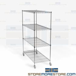 Silver Finish Wire Gliding Shelves Storage Racks Pull-Out Shelf Mobile Carts NSF