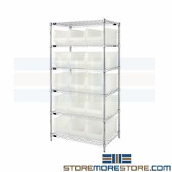 Wire Racks With Clear Bin Containers Quantum WR6-953 Fast Free Shipping