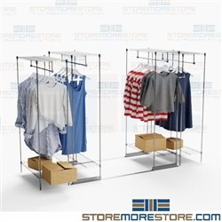 Backroom Hanging Clothing Racks Save Storage Space Commercial Garment Shelving