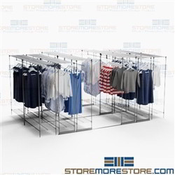 Hanging Clothing Condense Storage Racks Hanging Dresses Retail Backroom Shelves