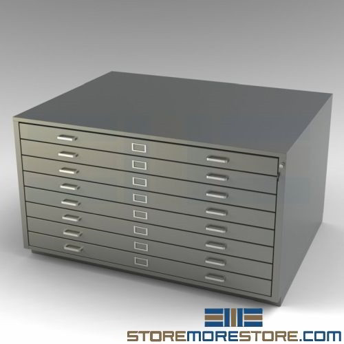 Counter High Flat File Cabinets (5' 4-3/4W x 4' 1-3/8D x 2' 10-1/4H),  #SMS-57-6550-910-TK