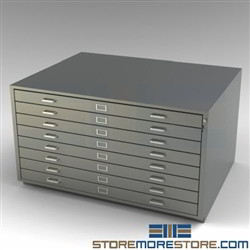 Counter High Flat File Cabinet Plan Storage Drawers Architectural Artwork Photos