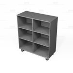 Melamine Bookcases on Wheels Counter High Rolling Shelves Library Storage Carts