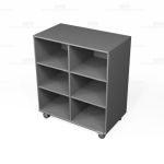 Library Shelves on Wheels Melamine Storage Rolling Bookcase Shelving Racks Cart