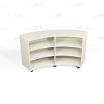 Circular Mobile Library Shelves Laminate Bookcases Rounded Book Storage Racks