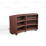 Concave Mobile Bookcases Maple Curved Shelving Library Storage Carts Wood Racks