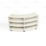 Rounded Mobile Bookcases Laminate Curved Shelving Library Book Shelf Carts Racks