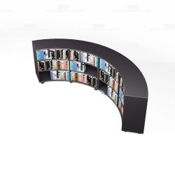 Curved Melamine Bookshelves School Library Unit Counter High Mobile Book Storage